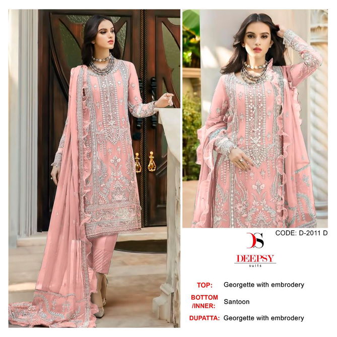 D 2011 By Deepsy Suits Georgette Pakistani Suits Catalog